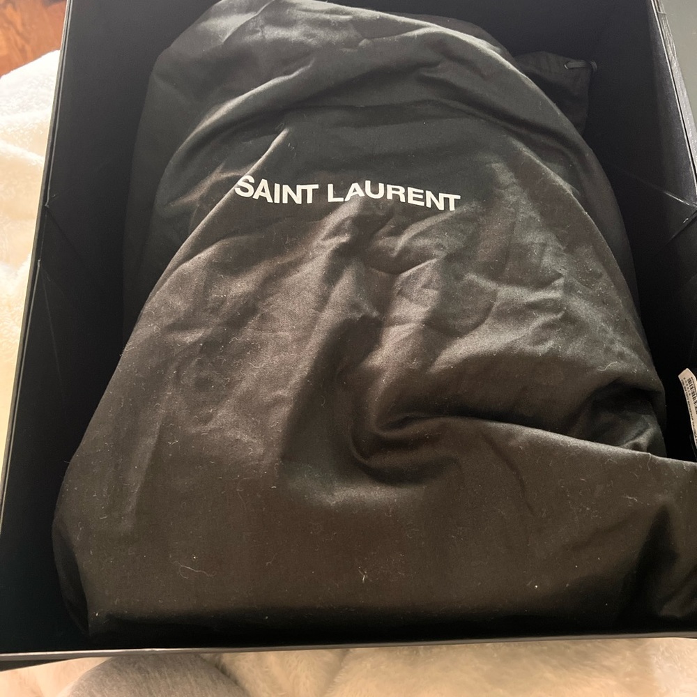 AUTHENTIC Matte black leather Saint Laurent (YSL) city backpack bag. - Picture 6 of 7